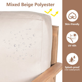 Outdoor 4-piece Acacia Wood and Rope Sectional Patio Sofa Set