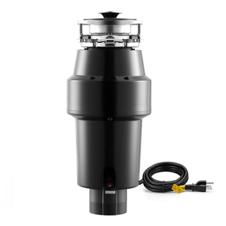 Food Waste Garbage Disposal, 1HP 3700RPM DC Motor, Continuous Feed Kitchen Sink Garbage Disposer, 3-Bolt Mount Food Waste Grinding System with Splash Guard & Power Cord for Kitchens