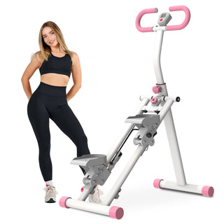 Stair Stepper for Home – Upgrade Vertical Climber Workout Machine, Full-Body Exercise Fitness Equipment with Adjustable Handlebar & Stable Frame (Pink)
