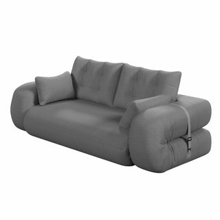 Human Dog Bed Lazy Sofa Couch – 78.7” 3-in-1 Foldable Sleeper Sofa, Teddy Fabric Foam-Filled Lounge Sofa, Gre
