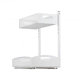 2-pack 2-tier pull out under sink organizer white, view 3