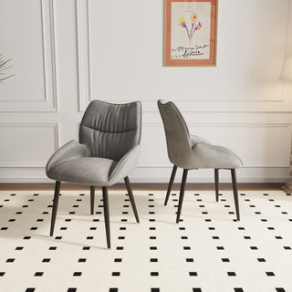 Luxury Velvet Dining Chair 2-Piece Set, Modern Minimalist Design, High Rebound Cushion, Metal Frame, Silent Foot Pads for Home & Restaurant