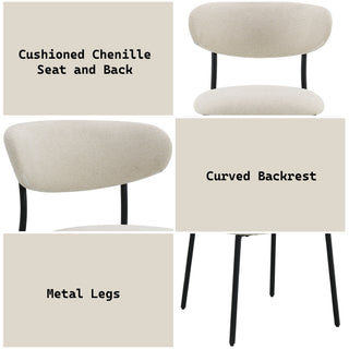 Jirina Beige Chenille Side Chair (set of 2)