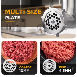 Electric Meat Grinder, 3/4 HP ETL Approved Meat Mincer Machine with Stainless Steel Blade, 3 Grinding Plates, Sausage Stuffer & Meat Claws for Home Kitchen