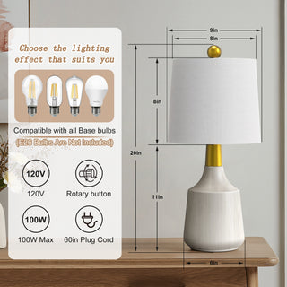 20 inch ceramic table lamps set of 2, view 2