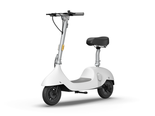 Electric Scooter with Foldable Seat w/35 Miles Operating Range & 15.5mph Max Speed - White