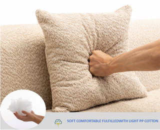 [VIDEO PROVIDED][ New And Upgraded Extended Edition]Modular sofa , modern minimalist style sofa,  upholstered ,  free combination, round fiber fabric, anti-wrinkle fabric,Dimension extension,Brown