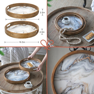 S/5 French Country Home Decor Collection (Includes an artificial plant, vase, trays, stool and side table)