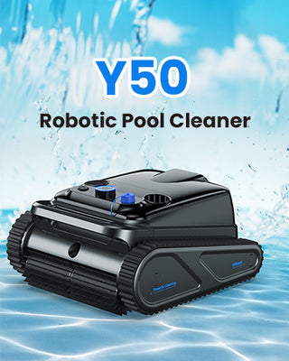 Y50 Cordless Robotic Pool Vacuum Cleaner – Powerful Suction, Automatic Wall Climbing, Hands-Free Debris Removal for In-Ground & Above-Ground Pools