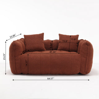 Soft Beanbag Chair with High Resilience Foam Core, Comfortable Square Recliner Sofa for Two People, Ideal for Games, Reading, and TV in Living Room or Family Room