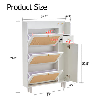 Modern Minimalist Storage Cabinet - Japanese Rattan Shoe Cabinet, Bed Top Cabinet, Small Home Furniture for Corridors and Living Rooms - GZ-DI-03