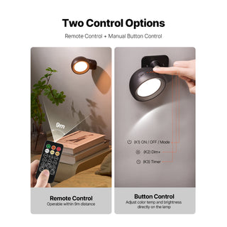 2-pack rechargeable LED wall sconces, view 9