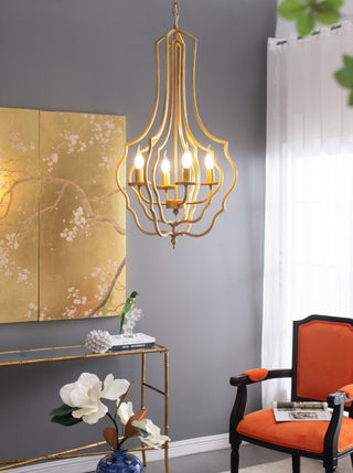 4-Light Metal Chandelier with Adjustable Chain, Modern Hanging Light Fixture for Kitchen, Dining Room, Foyer & Entryway (Bulb Not Included)
