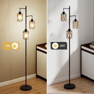 67'' Tree-Shaped Floor Lamp with 3 Lights – Foot Switch Included & Easy Assembly