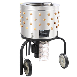 20" Automatic Chicken Plucker Machine | 500W Feather Plucker with Stainless Steel Drum