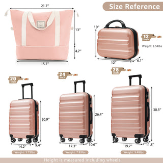 Hardshell ABS Luggage Set - Lightweight & Durable Suitcases with Dual Spinner Wheels, Carry-On & Check-In Sizes for Travel & Business
