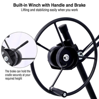 Drywall Lift 11FT, Drywall Lifter Panel Jack, 150LBS Heavy Duty Sheetrock Hoist with 360° Adjustable Telescopic Arm & Wheels (Black)