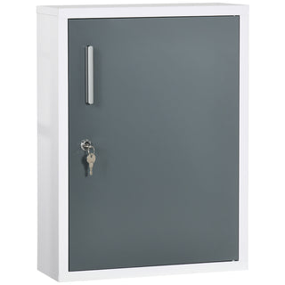 kleankin Locking Medicine Cabinet with Shelves | Bathroom Wall Cabinet for Child Safety
