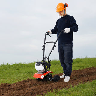 Mini Tiller Cultivator, Powerful 37.7cc 4-stroke Viper Engine, Gear Drive Transmission, Mini Cultivator with 4-Cycle  Engine