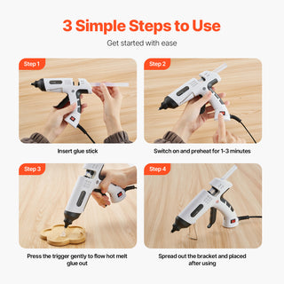 White Dual Power 60/100W Hot Glue Gun Kit with 20 Glue Sticks