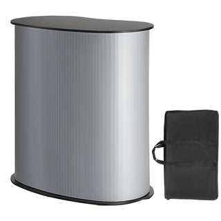 Portable Tradeshow Podium Table, 35.43' x 19.29' x 37.01', Display Exhibition Counter Stand Booth Fair with Wall, Foldable Promotion Retail Bar Table Pop Up Podium Counter with Carrying Bag