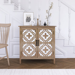 Hand-Carved 2-Doors Accent Cabinet - Traditional Craftsmanship and Functionality Combined