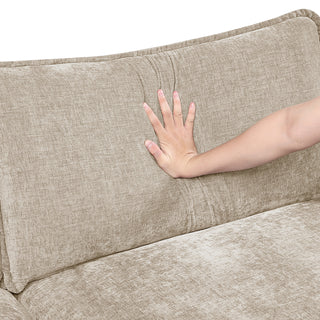 Modern Style Sofa Plush Comfort Taupe Chenille Fabric Upholstery Contemporary Living Room Furniture 1pc Durable Plywood