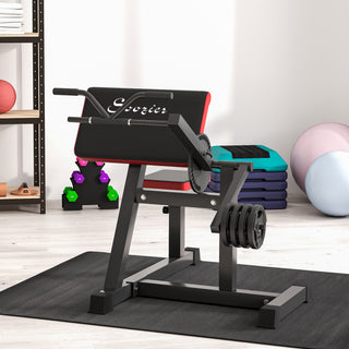 Soozier 2-in-1 Bicep Preacher Curl Bench & Tricep Extension Machine – Adjustable Seat and Elbow Pad for Home Gym