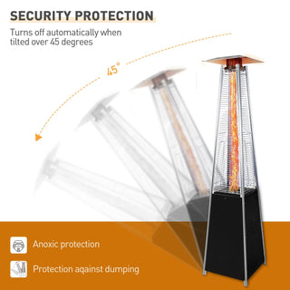 48,000 BTU Patio Heater Propane Outdoor Heater with Wheels & Cover – Garden, Terrace, Poolside, Commercial & Residential Use