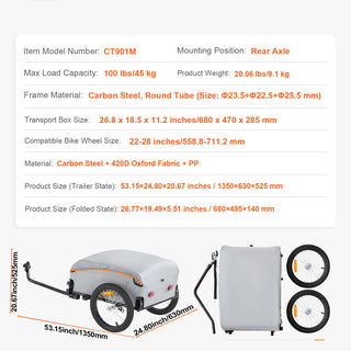 Foldable bike cargo trailer, view 6