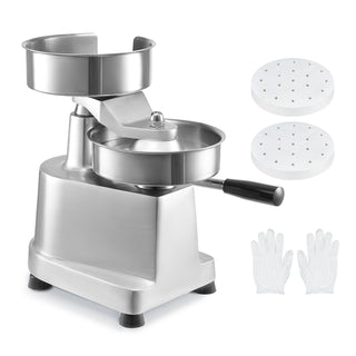 Commercial Burger Patty Maker, 150mm/6inch Hamburger Beef Patty Maker, Heavy Duty Food-Grade Stainless Steel Bowl Burger Press Machine, Kitchen Meat Forming Processor with 1000 Pcs Patty Papers