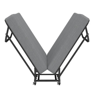 Grey folding bed with memory foam mattress, view 8
