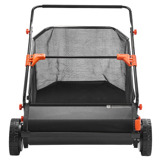 30 inch Push Lawn Sweeper with Hopper Bag, Black