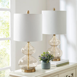 Curved Glass Table Lamp, Set of 2