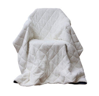 Modern Reversible Throw Blanket, Navy Blue and White