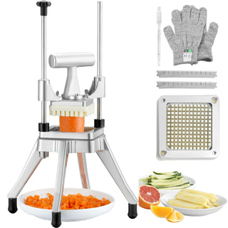 Commercial Vegetable and Fruit Chopper, 1/4 inch Blade, Silver
