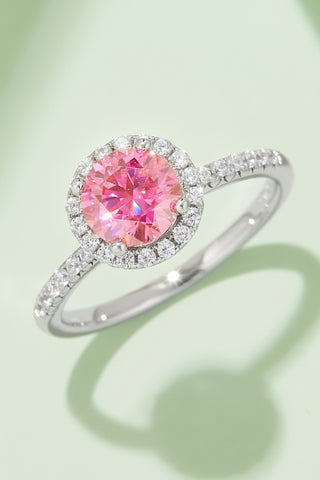 1 Carat Moissanite 925 Sterling Silver Halo Ring