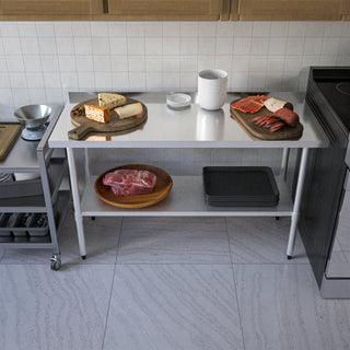 Heavy-Duty Stainless Steel Prep Table 24x60" | Commercial Work Table with Adjustable Undershelf & Galvanized Legs