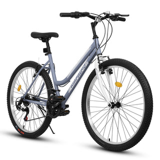 A26337 26 Inch Carbon Steel Frame Mountain Bike,21-Speed Dual V-Brake, Adult and Teens Bicycle for Mountain