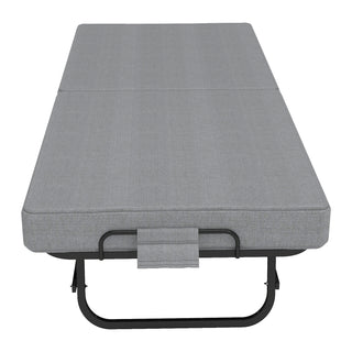 Grey folding bed with memory foam mattress, view 9