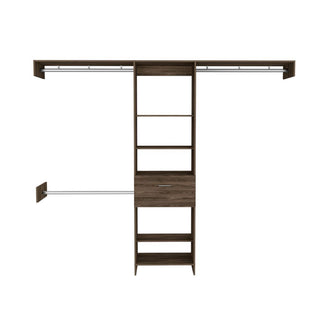 British 250 Closet System Dark Walnut - Expansive 98" Modular Wardrobe and Organizer