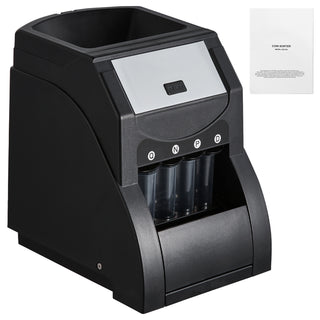 USD Coin Sorter, Coin Sorter Machine for USD Coin 1￠ 5￠ 10￠ 25￠, Sorts up to 230 Coins/min, Coin Sorter and Wrapper Machine Holds 200 Coins Included 4 Coin Tubes, Black