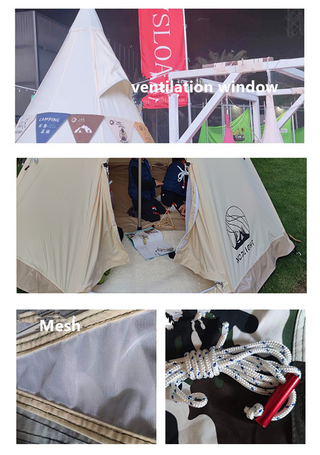 SAM&HAIBEI 9.85ft Bell Tent - 4 Season Glamping & Hot Tent