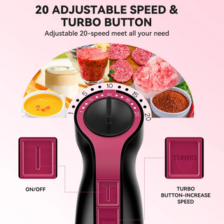 LINKChef Immersion Blender, 1000W 20-Speed 5-in-1 Immersion Hand Blender with Turbo Mode, Scratch-Resistant Stick Blender for Baby Food Processor & Chopper(Black)