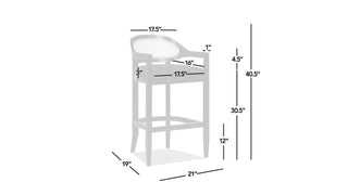 Americana Mid-Century Modern 30.5' Cane Back Bar Stool, Taupe Beige