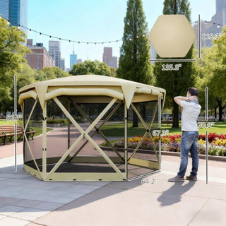 11x11 ft Pop Up Canopy Tent - Easy Setup Gazebo w/ Removable Roof