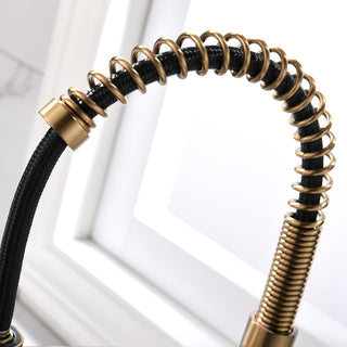 Commercial Brushed Nickel Kitchen Faucet with Pull Down Sprayer, Single Handle Single Lever Kitchen Sink Faucet with Deck Plate