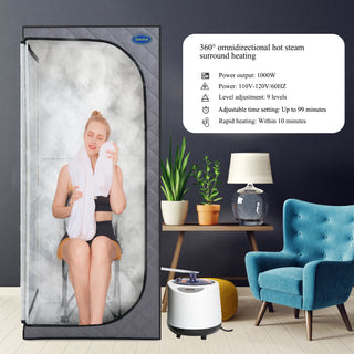 Full Size Portable Steam Sauna Tent | Home Spa w/ Steam Generator, Remote Control & Fast Heating