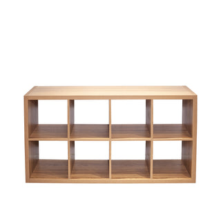 Smart Cube 8-Cube Organizer Storage with Opened Back Shelves,2 X 4 Cube Bookcase Book Shleves for Home, Office ,Walnut Color