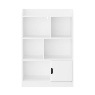Kids Bookcase with 6 Compartments, Freestanding MDF Bookshelf in White for Bedroom Living Room Office Closet School